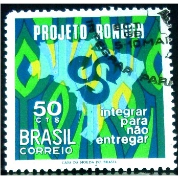 Selo postal do Brasil de 1970 Projeto Rondon NCC