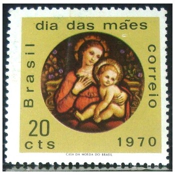 Selo postal do Brasil de 1970 Madonna M