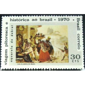 Selo postal do Brasil de 1970 Jean Baptiste Debret M