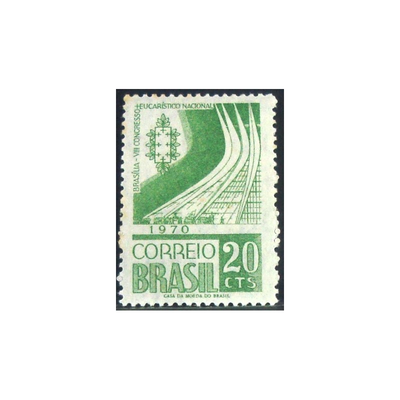 Selo postal do Brasil de 1970 Congresso Eucarístico M