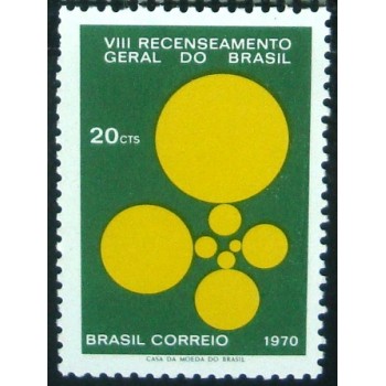 Selo postal do Brasil de 1970 Recenseamento  M