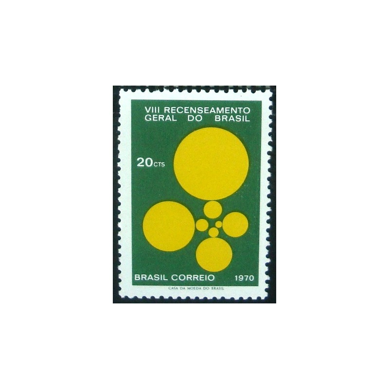 Selo postal do Brasil de 1970 Recenseamento  M