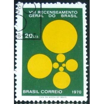 Selo postal do Brasil de 1970 Recenseamento MCC