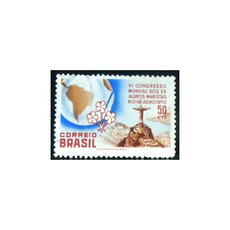 Selo postal do Brasil de 1970 Alunos Maristas M