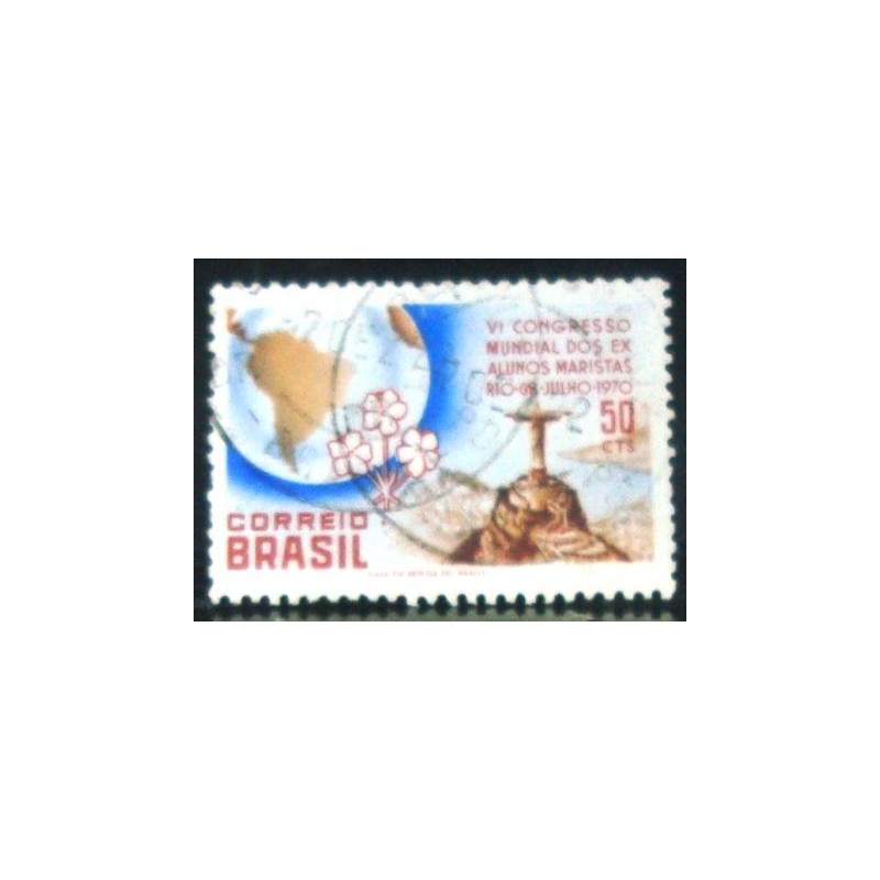 Imagem similar à do selo postal do Brasil de 1970 Alunos Maristas U