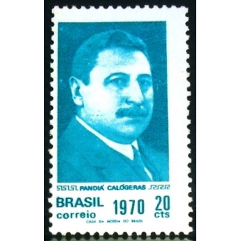 Selo postal do Brasil de 1970 Pandiá Calógenas M