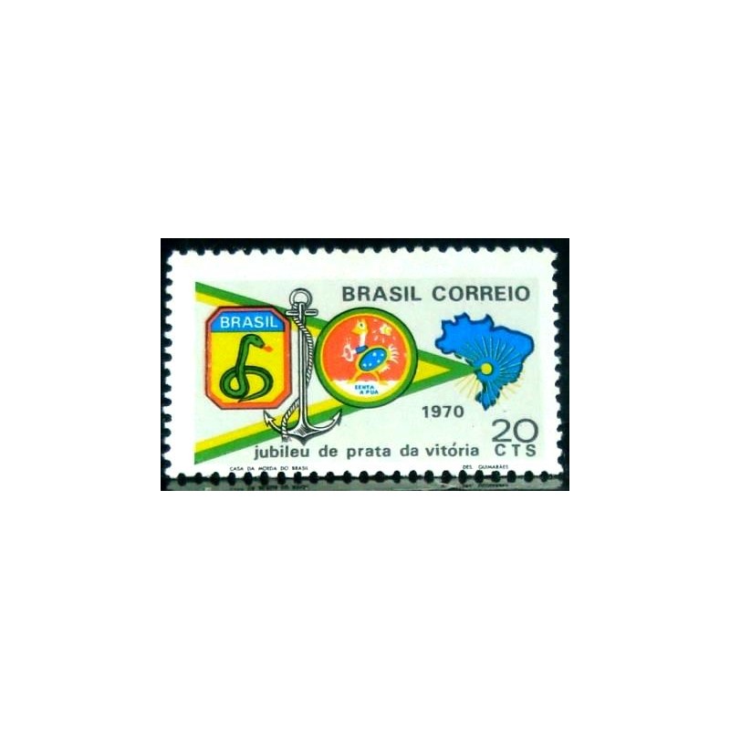 Selo postal do Brasil de 1970 - Vitória dos Aliados M