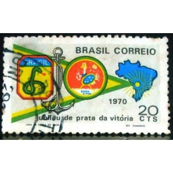 Imagem similar à do selo postal do Brasil de 1970 Vitória dos Aliados