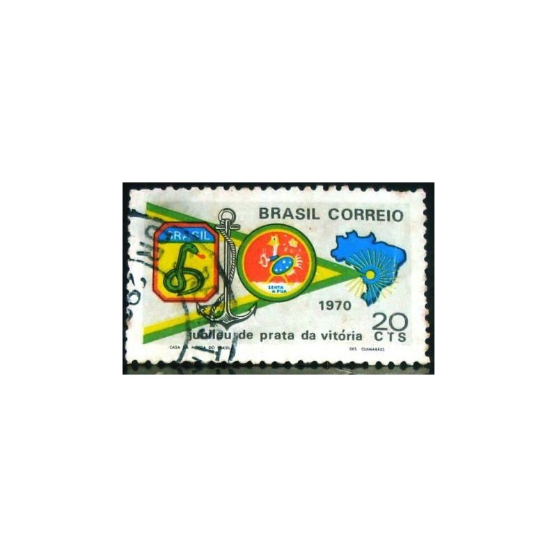 Imagem similar à do selo postal do Brasil de 1970 Vitória dos Aliados