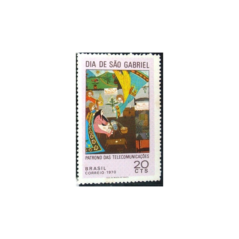 Selo postal do Brasil de 1970 São Gabriel M