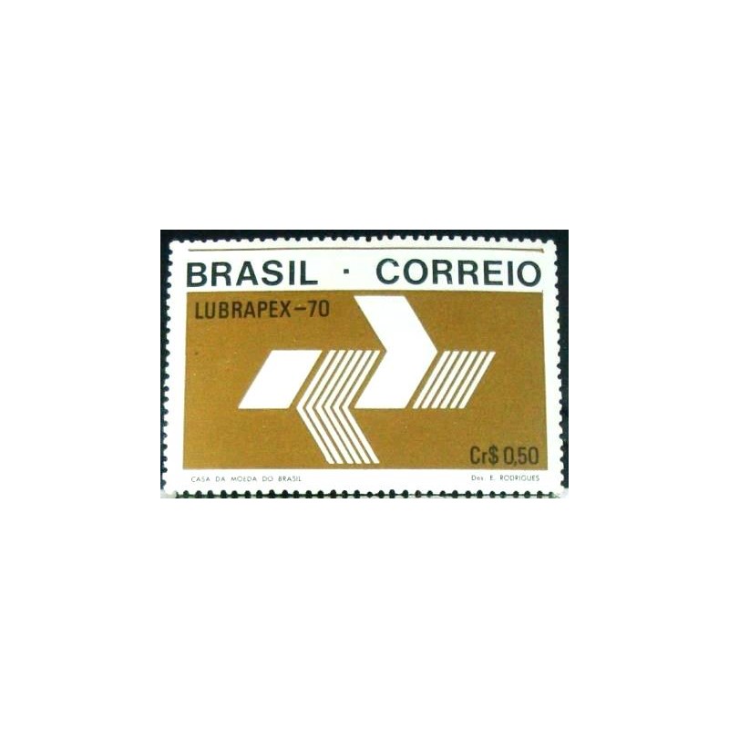 Selo postal do Brasil de 1970 Logotipo ECT M