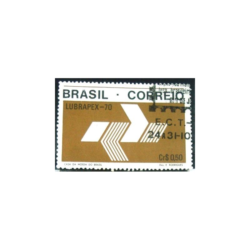 Selo postal do Brasil de 1970 Logotipo ECT MCC