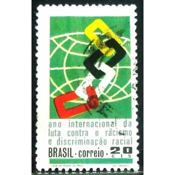 Imagem similar à do selo postal do Brasil de 1971 Luta Contra o Racismo U