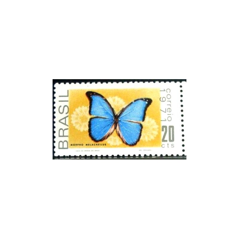 Selo postal do Brasil de 1971 Morpho M