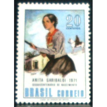 Selo postal do Brasil de 1971 Anita Garibaldi M
