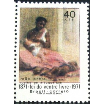 Selo postal do Brasil de 1971 Lei do Ventre Livre M