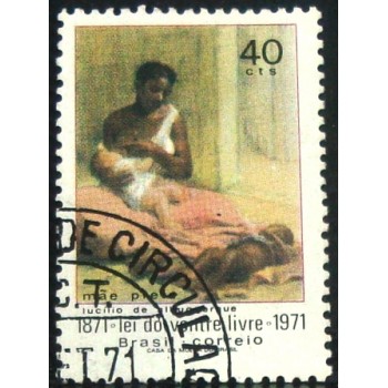 Selo postal do Brasil de 1971 Lei do Ventre Livre M1D