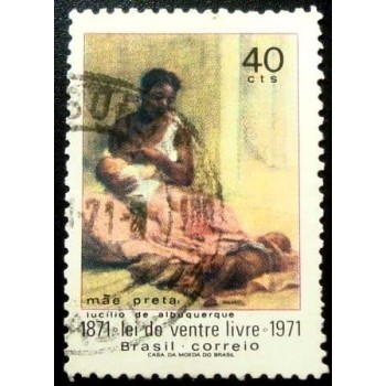 Imagem similar à do selo postal do Brasil de 1971 Lei do Ventre Livre U