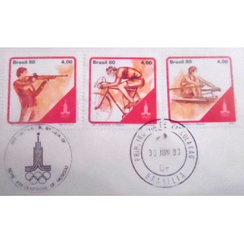 FDC Oficial nº 202 de 1980 Olimpíadas de Moscou 2605 detalhe