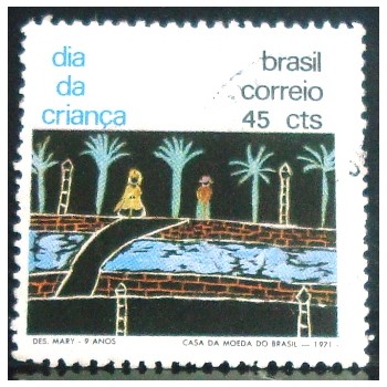 Imagem similar á do selo postal do Brasil de 1971 Desenho Mary Rosa e Silva