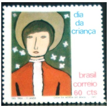 Selo postal do Brasil de 1971 Desenho de Tereza Andréa Prata Ferreira M