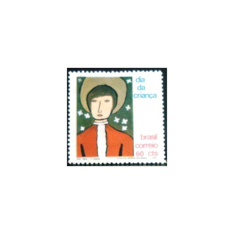 Selo postal do Brasil de 1971 Desenho de Tereza Andréa Prata Ferreira M