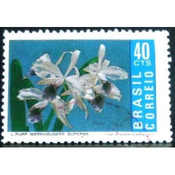 Selo postal do Brasil de 1971 Laelia M