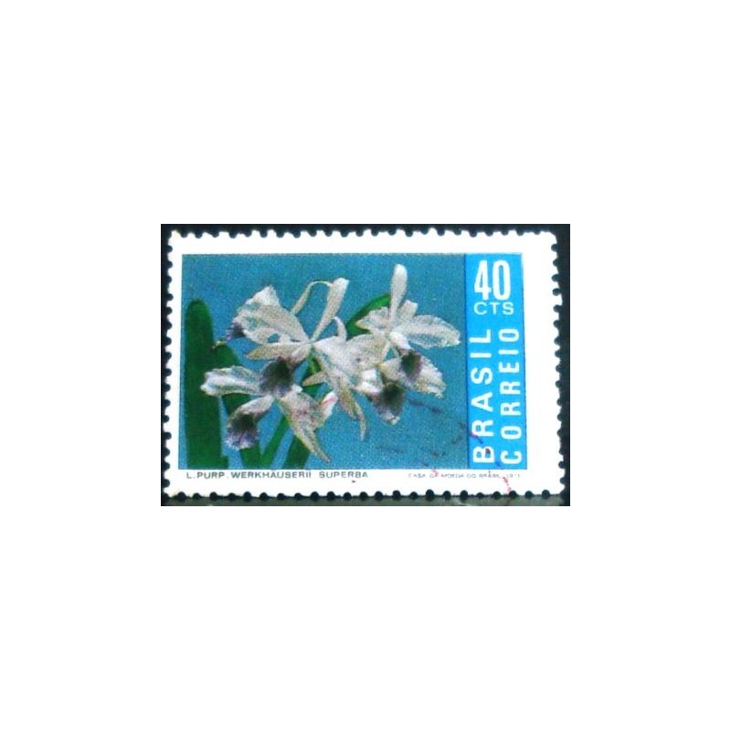 Selo postal do Brasil de 1971 Laelia M