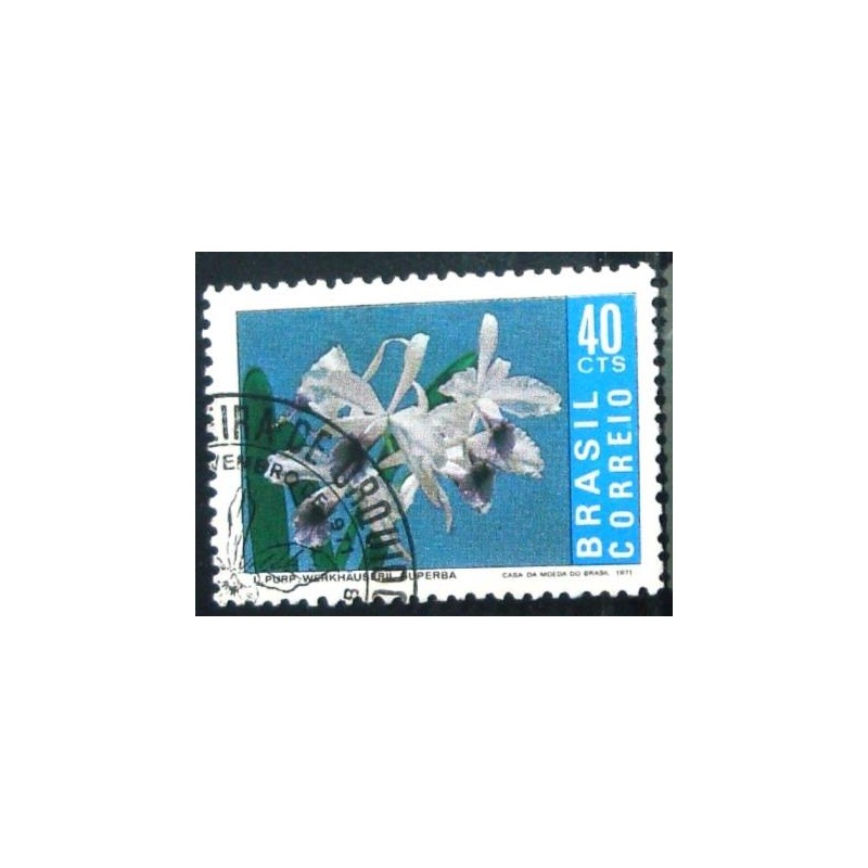 Selo postal do Brasil de 1971 Laelia M1D