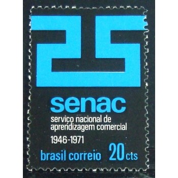 Selo postal do Brasil de 1971 Senac N