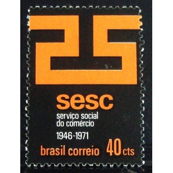 Selo postal do Brasil de 1971 Sesc N