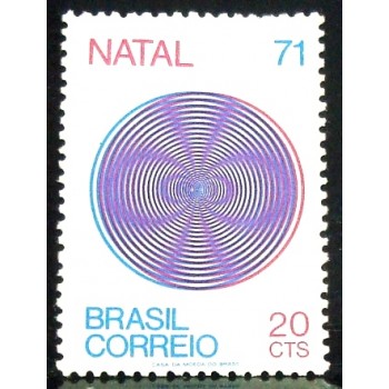 Selo postal do Brasil de 1971 Natal 20 M