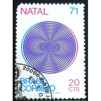 Selo postal do Brasil de 1971 Natal 20 MCC