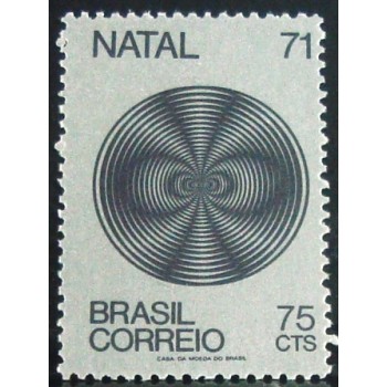 Selo postal do Brasil de 1971 Natal 75 M