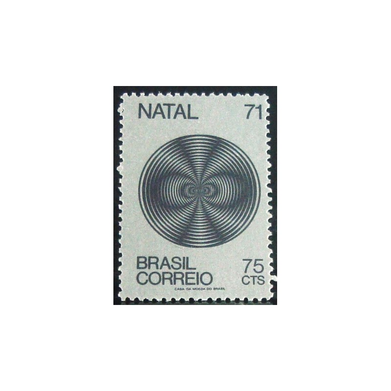 Selo postal do Brasil de 1971 Natal 75 M