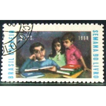 Selo postal do Brasil de 1968 Semana do Livro MCC