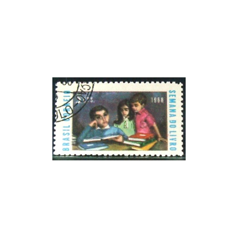 Selo postal do Brasil de 1968 Semana do Livro MCC