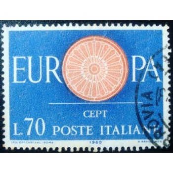 iMAGEM SIMILAR À DO Selo postal da Itália de 1960 Europa 70