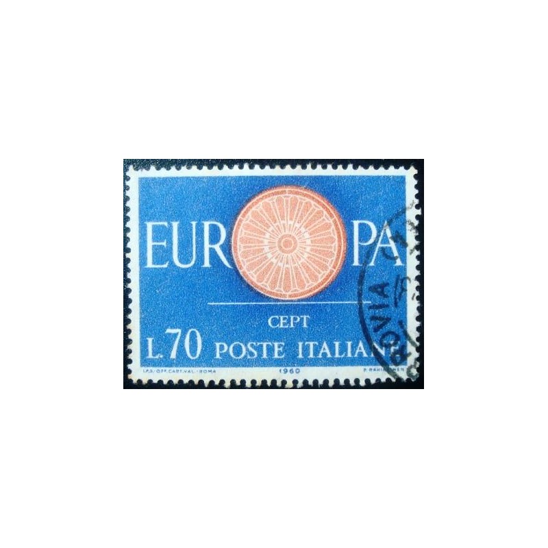 iMAGEM SIMILAR À DO Selo postal da Itália de 1960 Europa 70