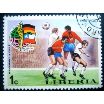 Selo postal da Libéria de 1974 West Germany - Chile