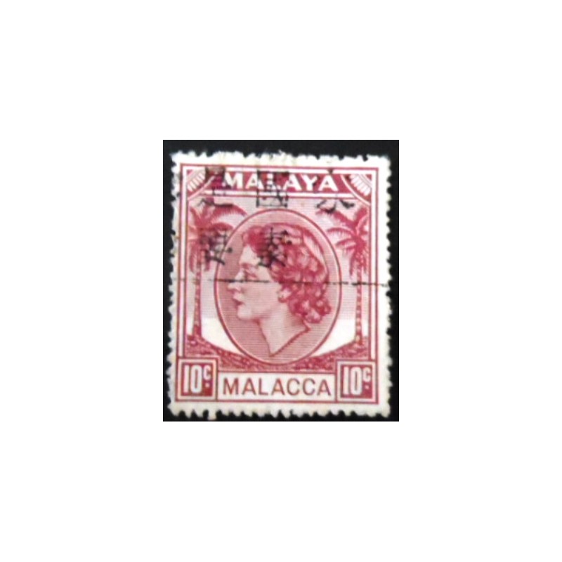 Selo postal da Malaya-Malacca de 1954 Queen Elizabeth II