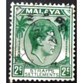 Selo postal do Straitis Settlements-Malaya de 1937 King George VI 2