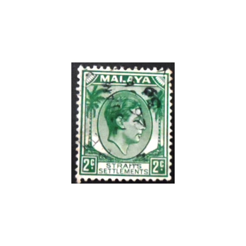 Selo postal do Straitis Settlements-Malaya de 1937 King George VI 2