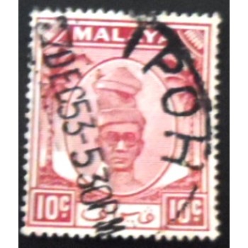 Selo postal de Perak Malaya de 1950 King George VI 10