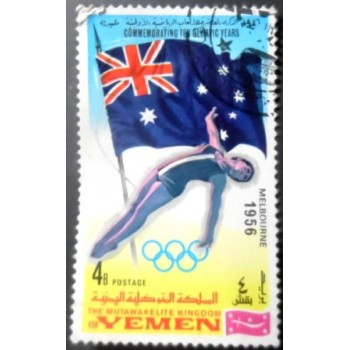 Selo postal do Reino do Yemen de 1968 Gymnastic