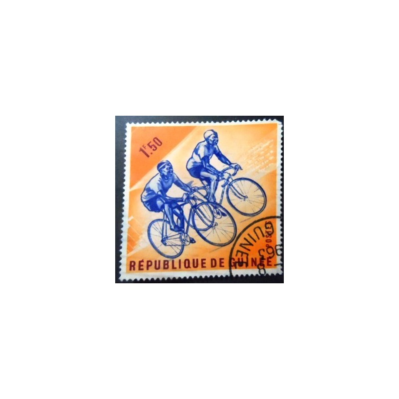 Selo postal do Guineé de 1963 Cycling