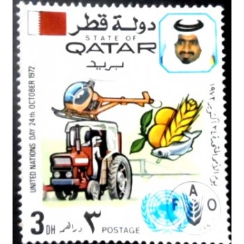 Selo postal do Qatar de 1972 Agriculture