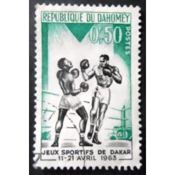Selo postal de Daomé de 1963 Boxing U