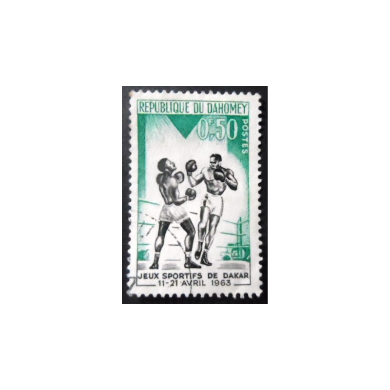 Selo postal de Daomé de 1963 Boxing U