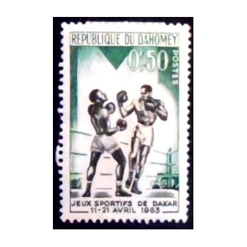 Selo postal de Daomé de 1963 Boxing N